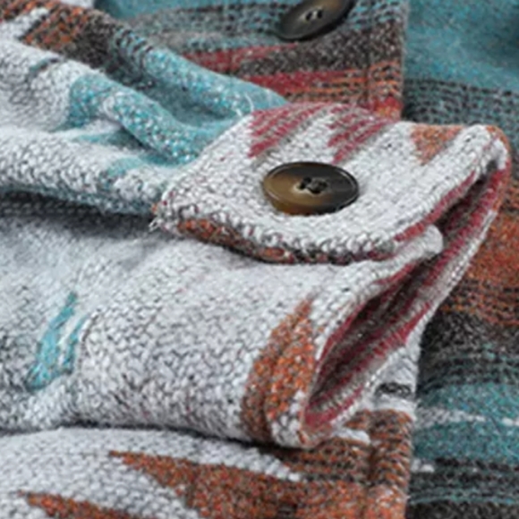 1 Large left ❤🤘New boutique distressed Aztec shacket - Picture 8 of 14